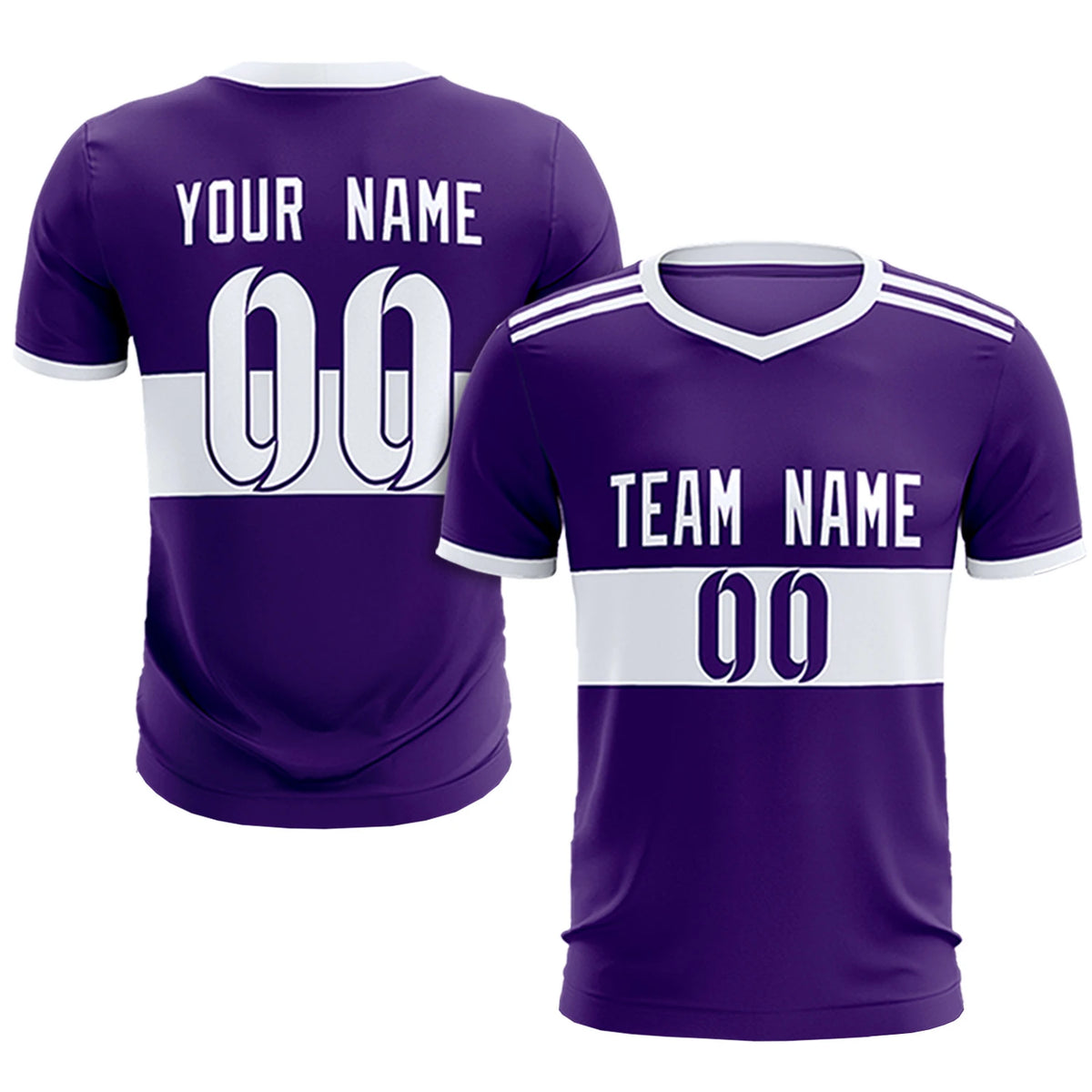 Custom Purple White Breathable Soccer Sets Jersey