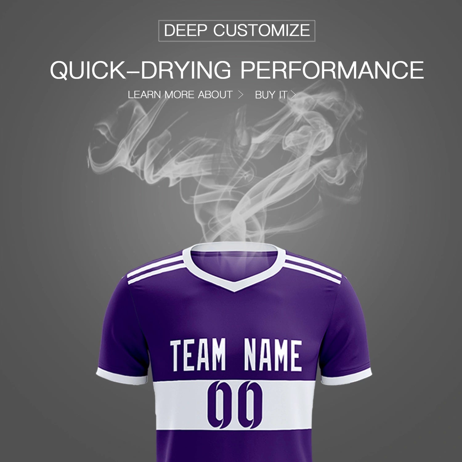 Custom Purple White Breathable Soccer Sets Jersey