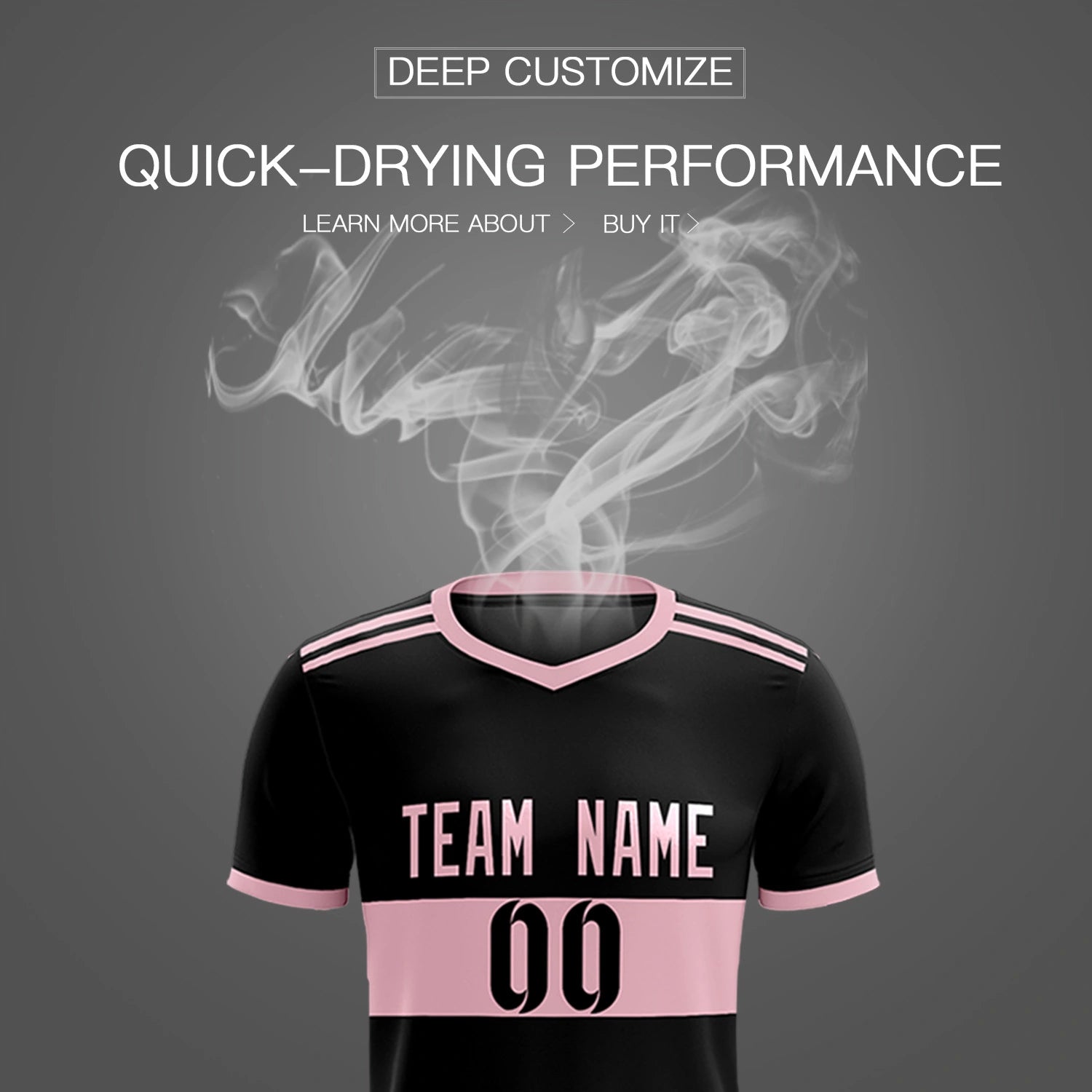 Custom Black-Light Pink Breathable Soccer Sets Jersey