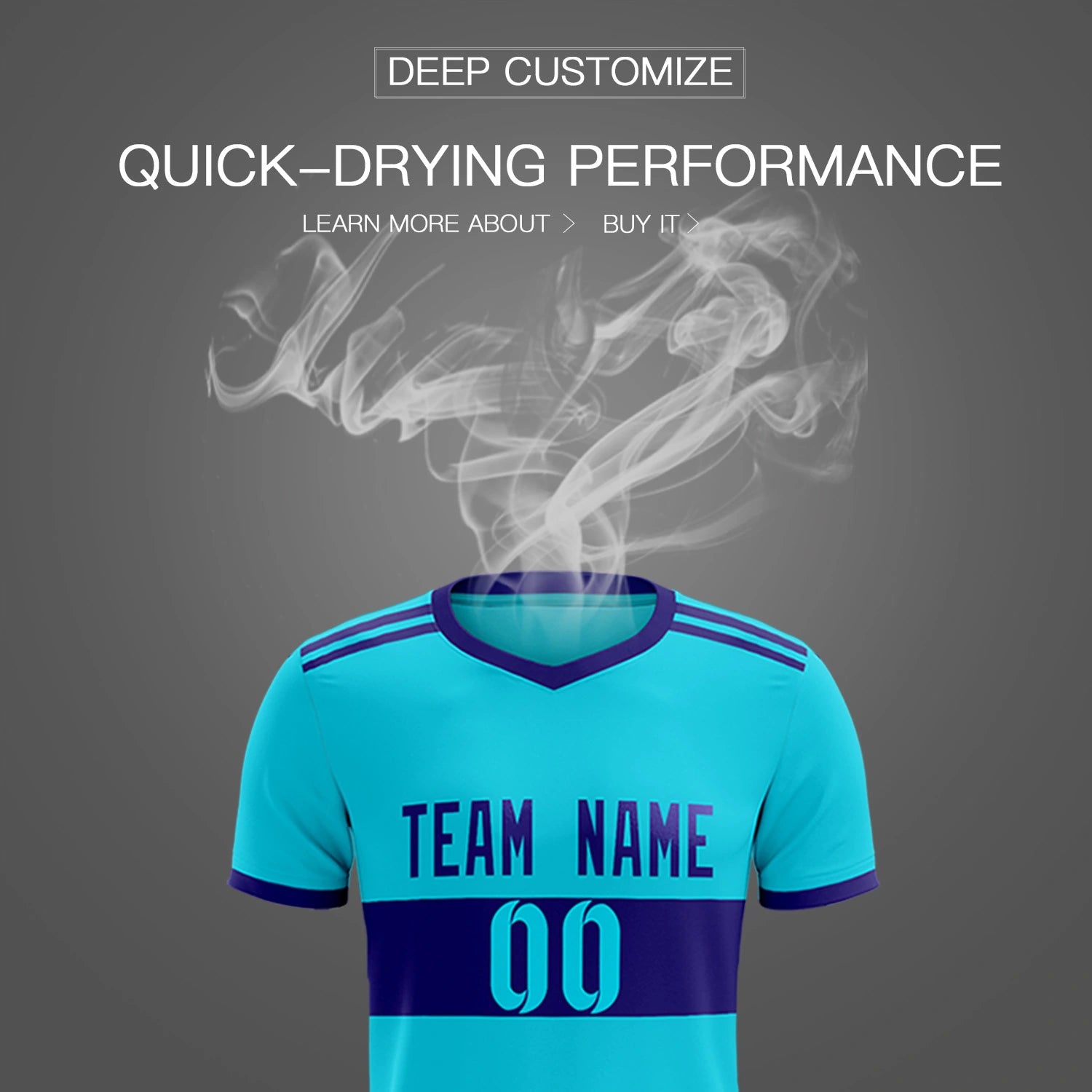 Custom Sky Blue-Black Breathable Soccer Sets Jersey