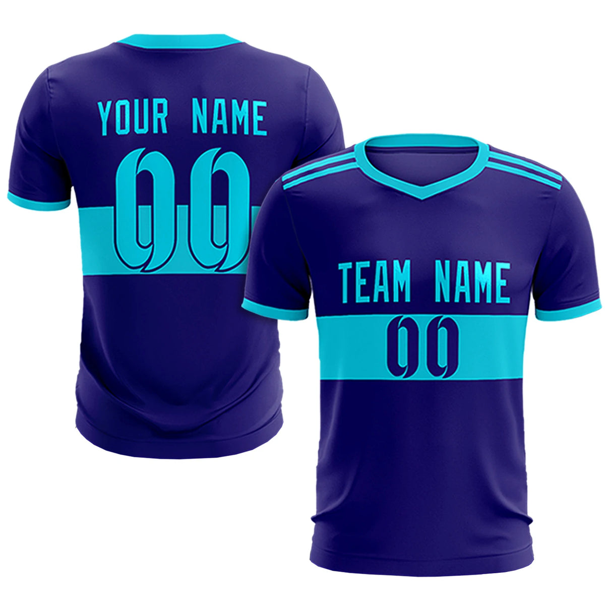 Custom Purple Black Breathable Soccer Sets Jersey