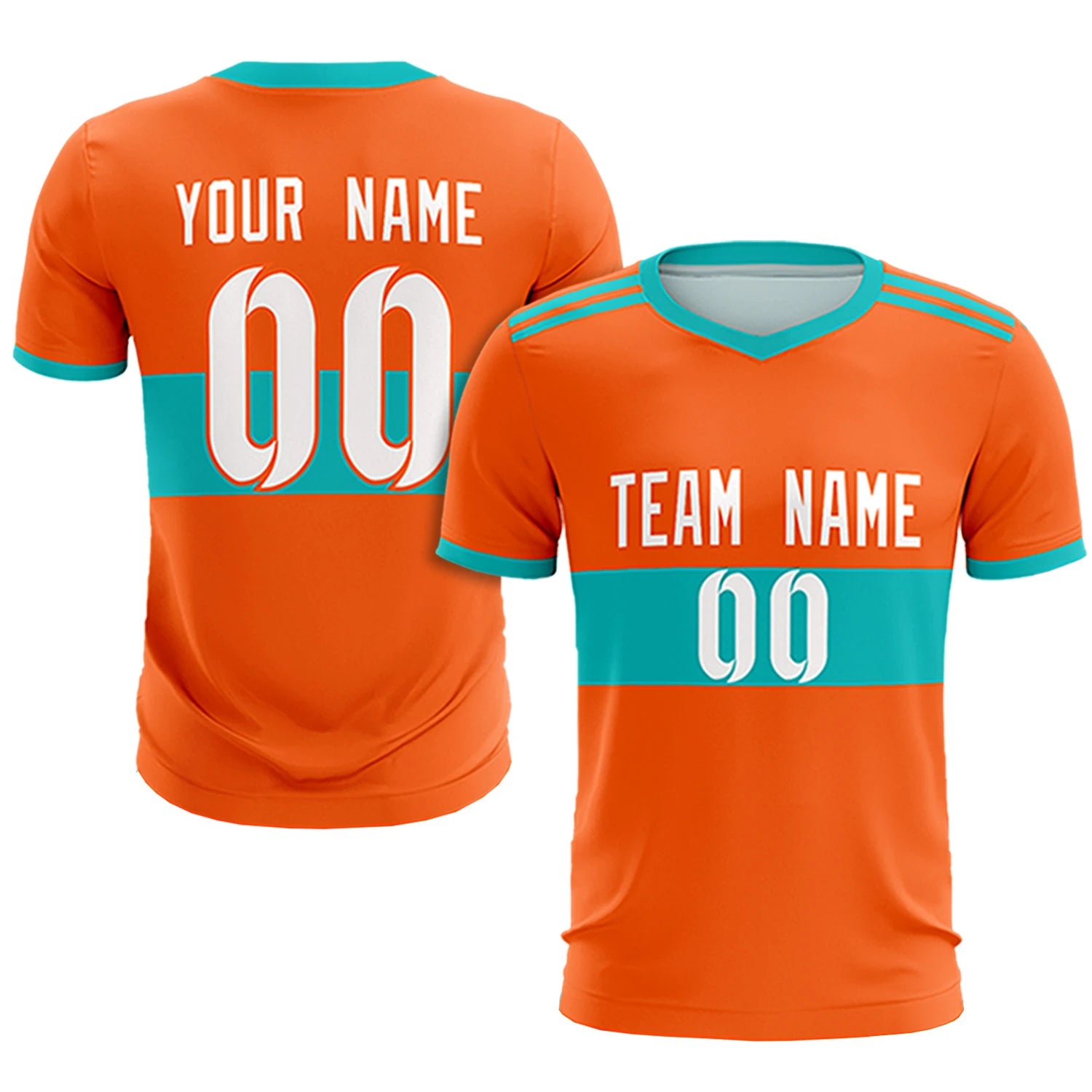 Custom Orange-Bright Green Breathable Soccer Sets Jersey