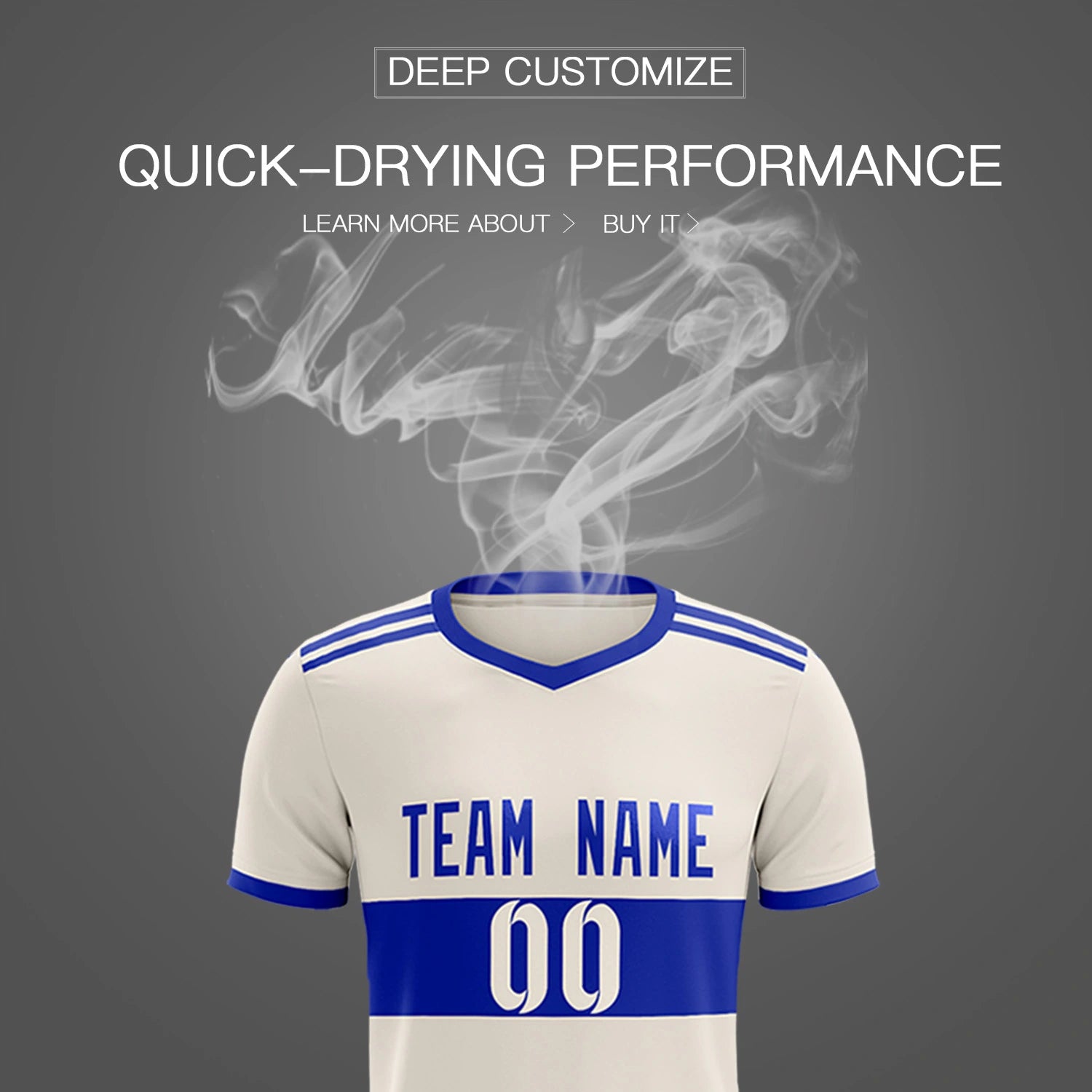 Custom Khaki-Royal Blue Breathable Soccer Sets Jersey