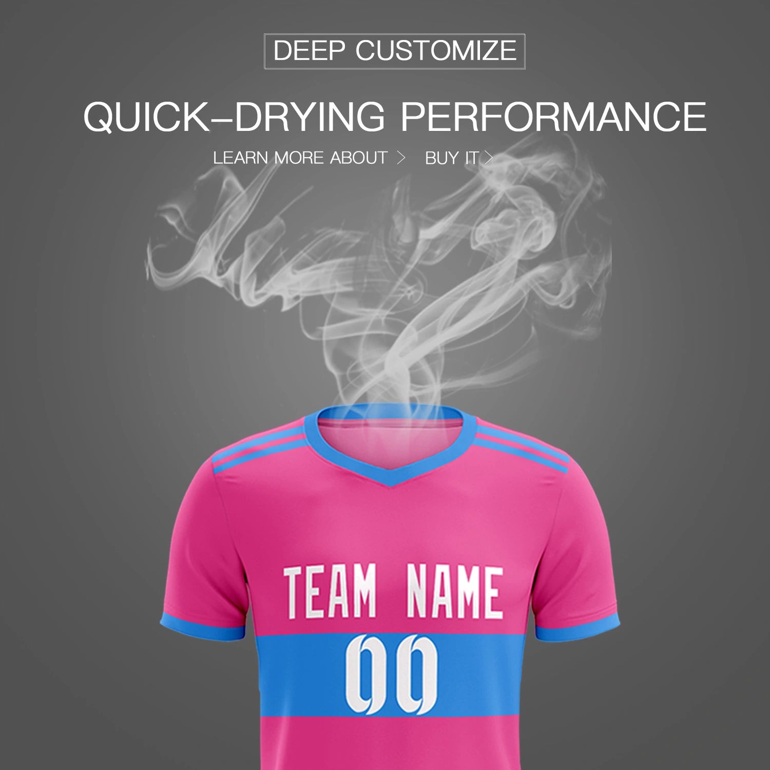 Custom Pink-Powder Blue Breathable Soccer Sets Jersey