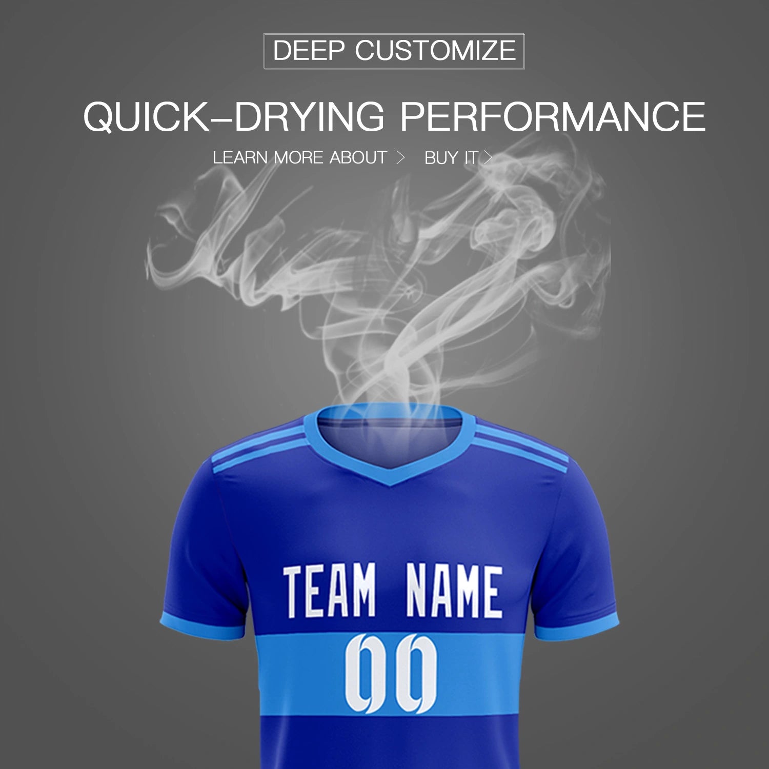 Custom Royal Blue-Powder Blue Breathable Soccer Sets Jersey