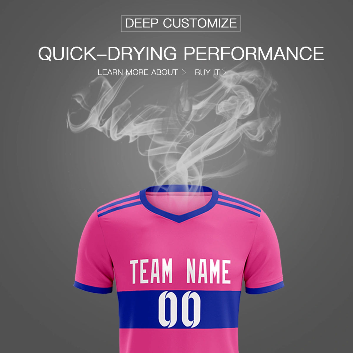 Custom Pink-Royal Blue Breathable Soccer Sets Jersey