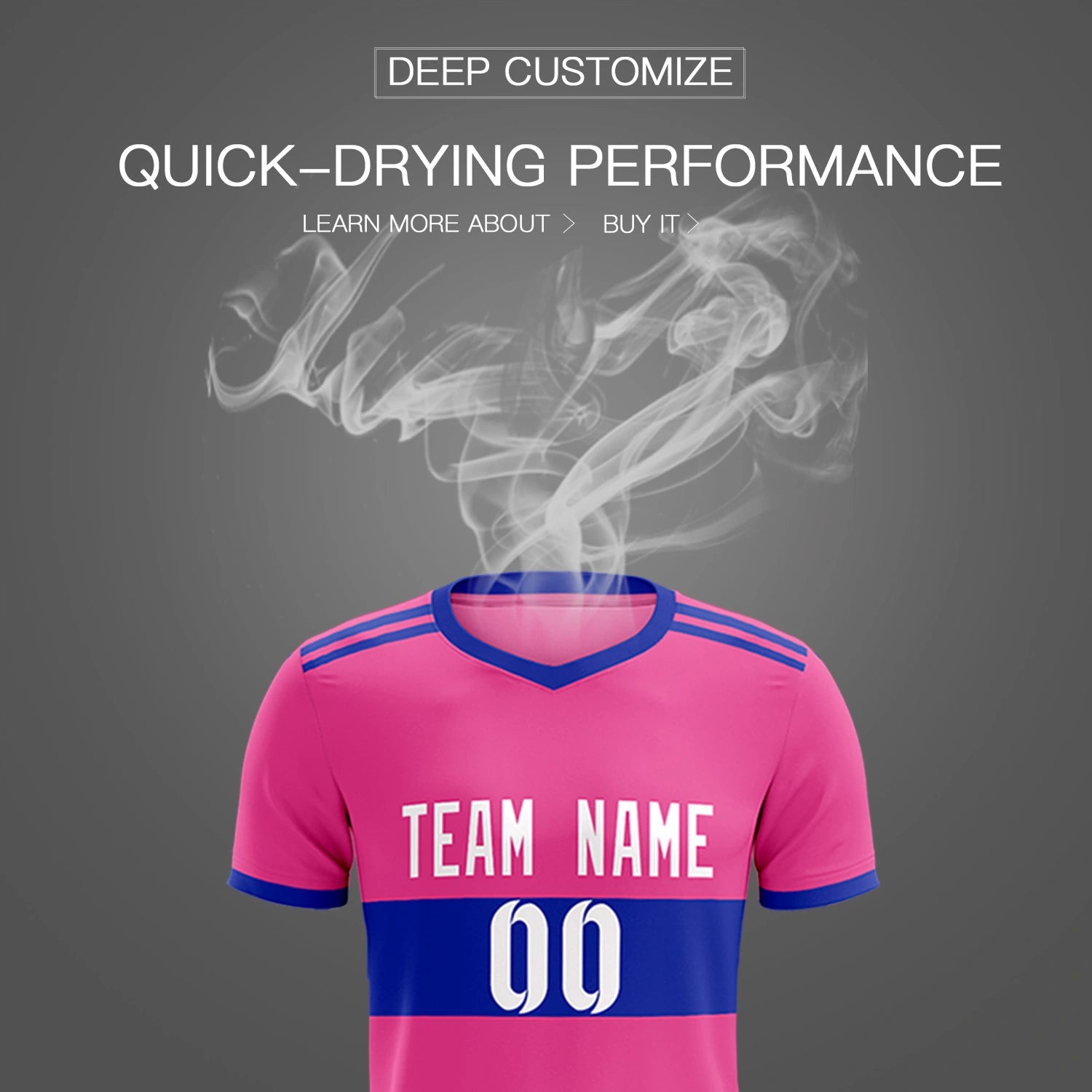 Custom Pink-Royal Blue Breathable Soccer Sets Jersey