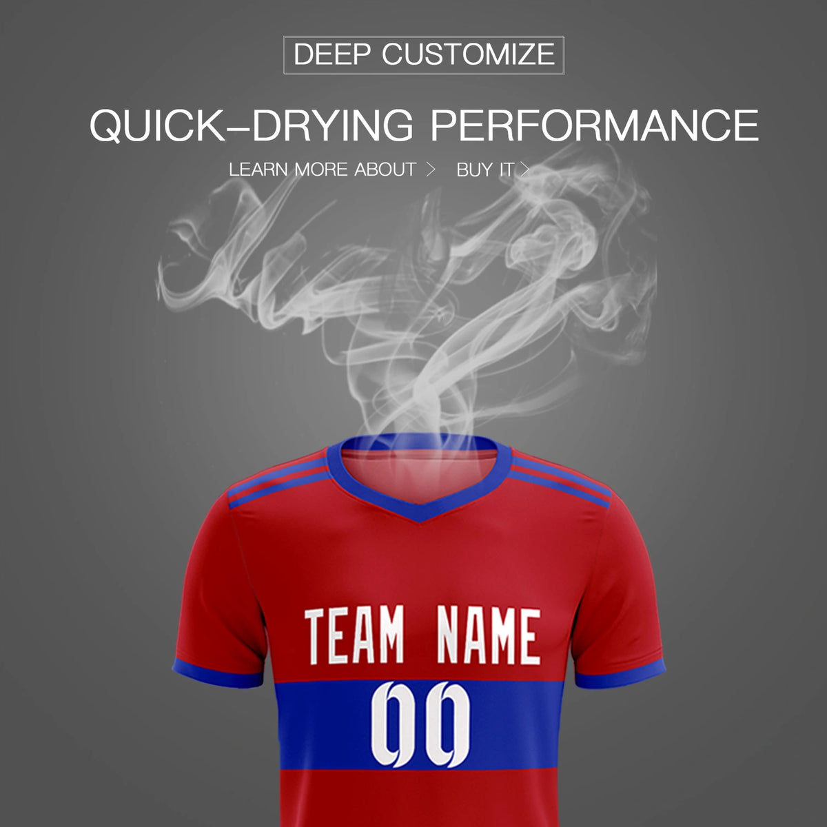 Custom Red-Royal Blue Breathable Soccer Sets Jersey