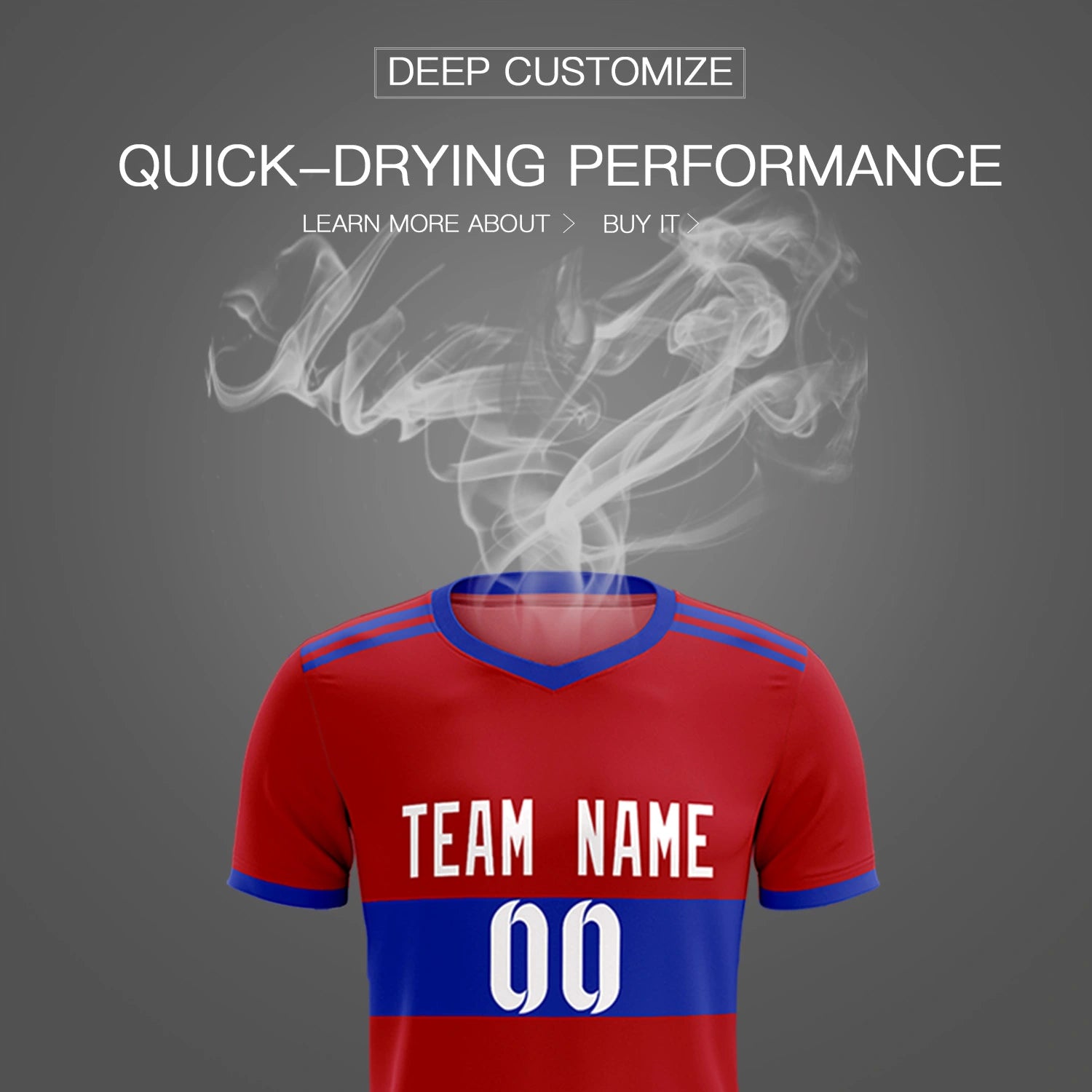 Custom Red-Royal Blue Breathable Soccer Sets Jersey