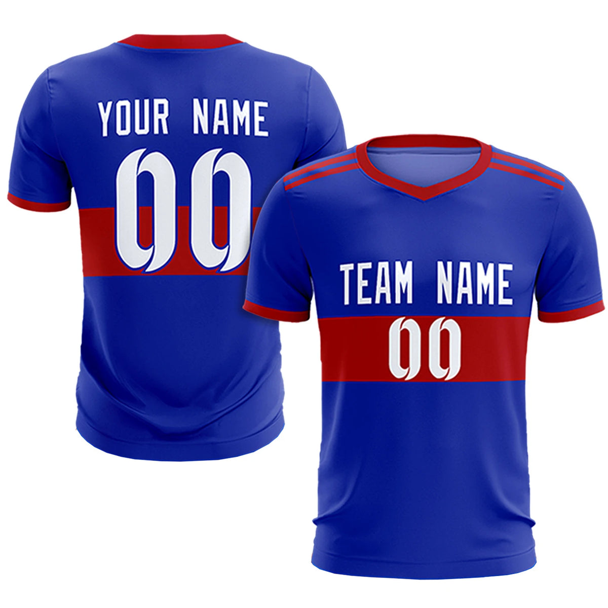 Custom Royal Blue-Red Breathable Soccer Sets Jersey