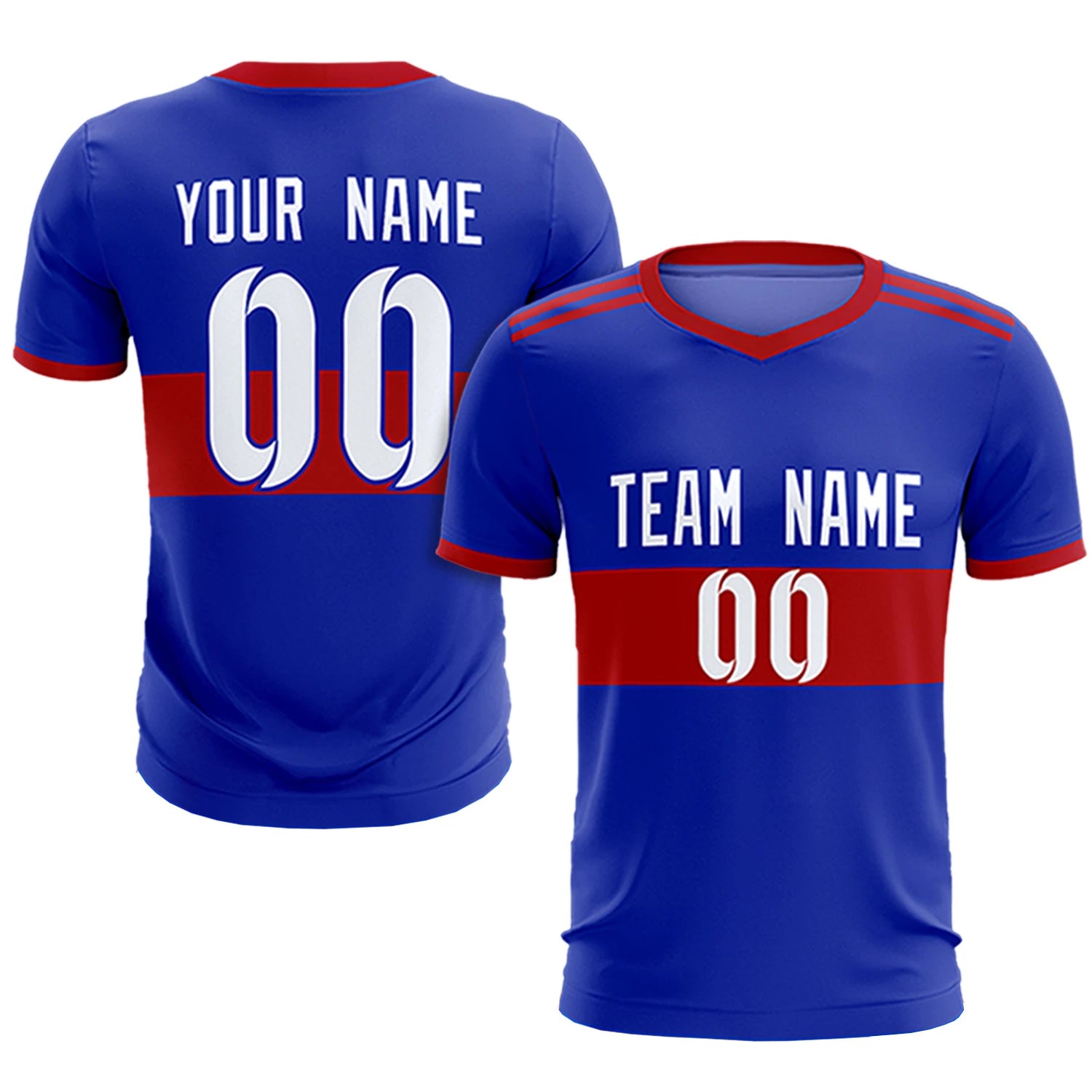 Custom Royal Blue-Red Breathable Soccer Sets Jersey