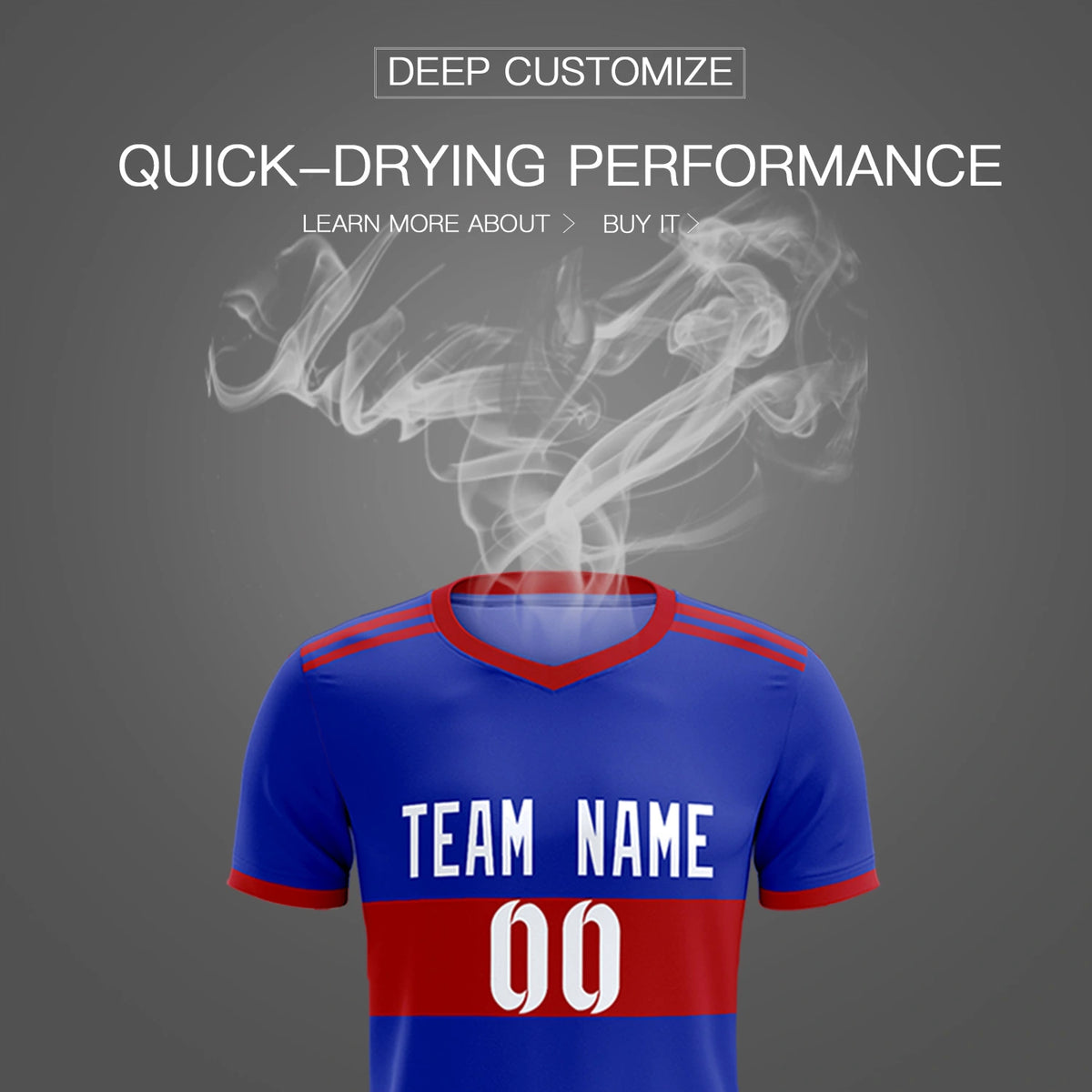 Custom Royal Blue-Red Breathable Soccer Sets Jersey
