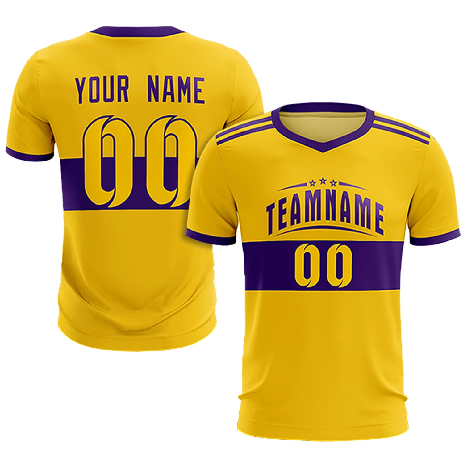 Custom Gold 01-Purple Breathable Soccer Sets Jersey