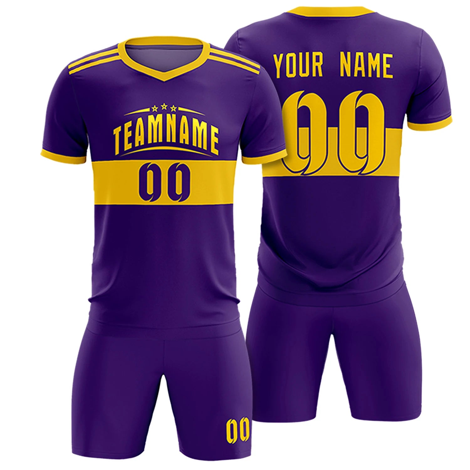 Custom Purple-Gold 01 Breathable Soccer Sets Jersey