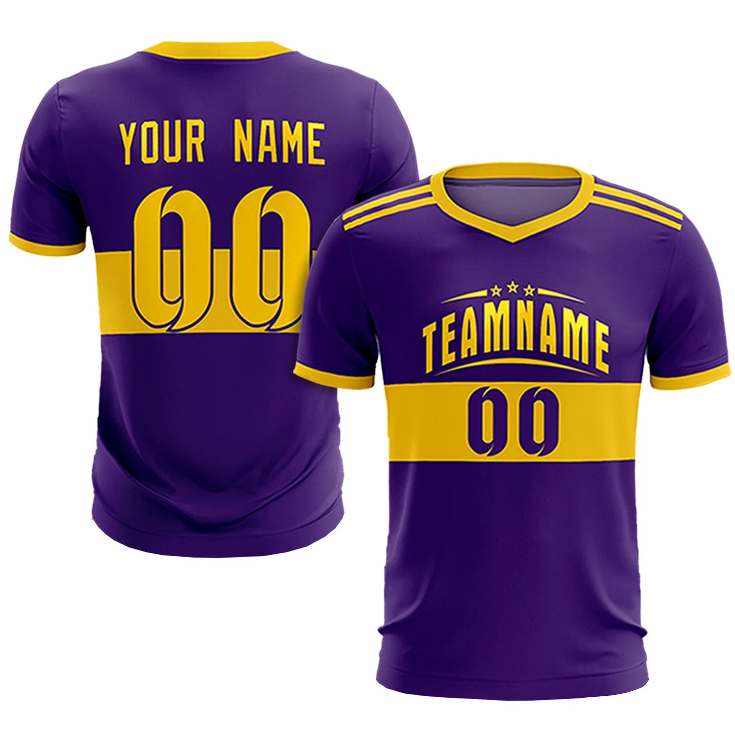 Custom Purple-Gold 01 Breathable Soccer Sets Jersey