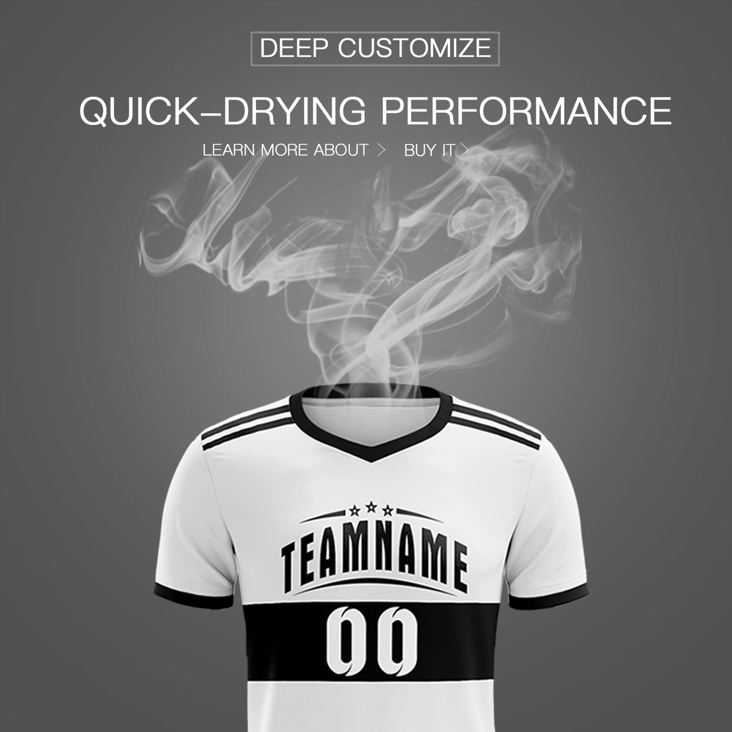 Custom White Black Breathable Soccer Sets Jersey