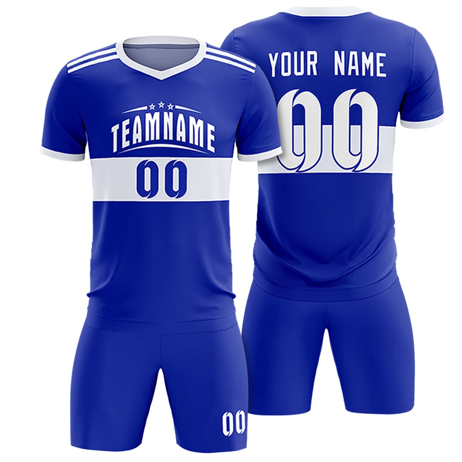 Custom Royal Blue-White Breathable Soccer Sets Jersey
