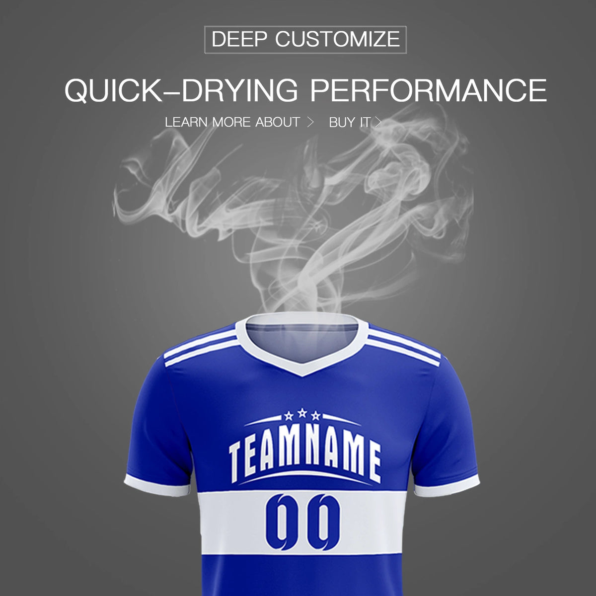 Custom Royal Blue-White Breathable Soccer Sets Jersey