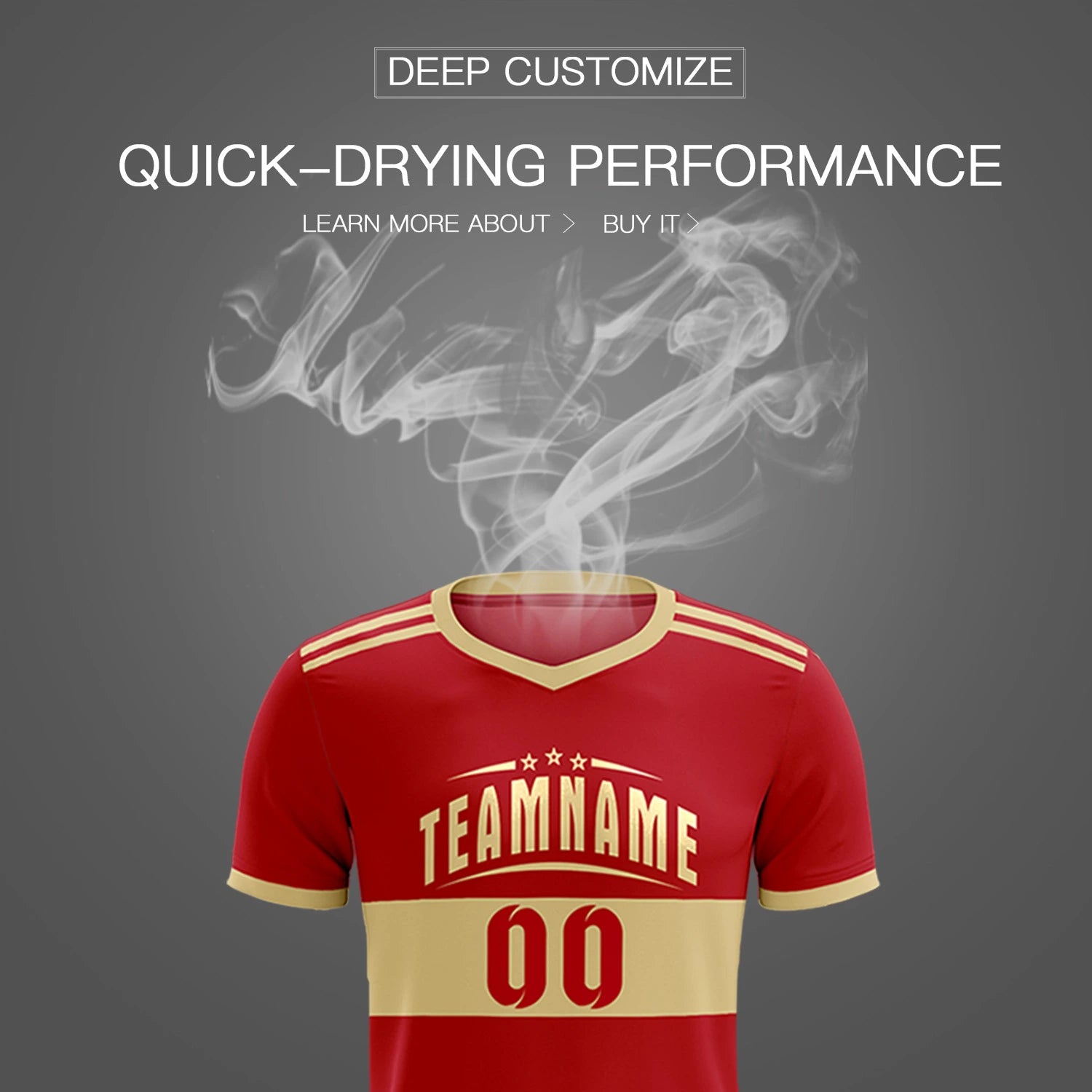 Custom Red Khaki Breathable Soccer Sets Jersey