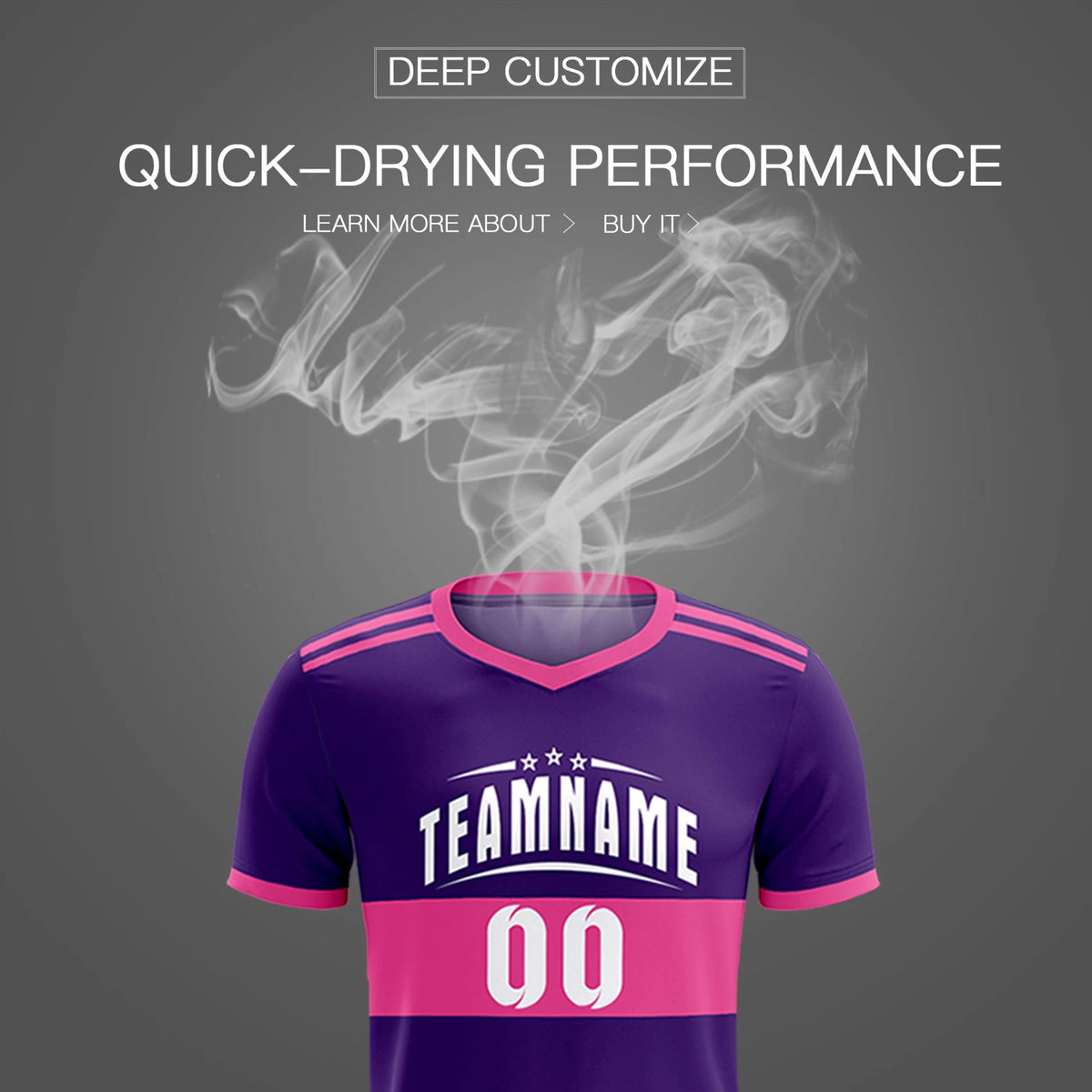 Custom Purple Pink Breathable Soccer Sets Jersey