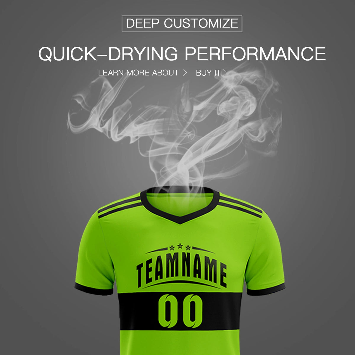Custom Neon Green-Black Breathable Soccer Sets Jersey