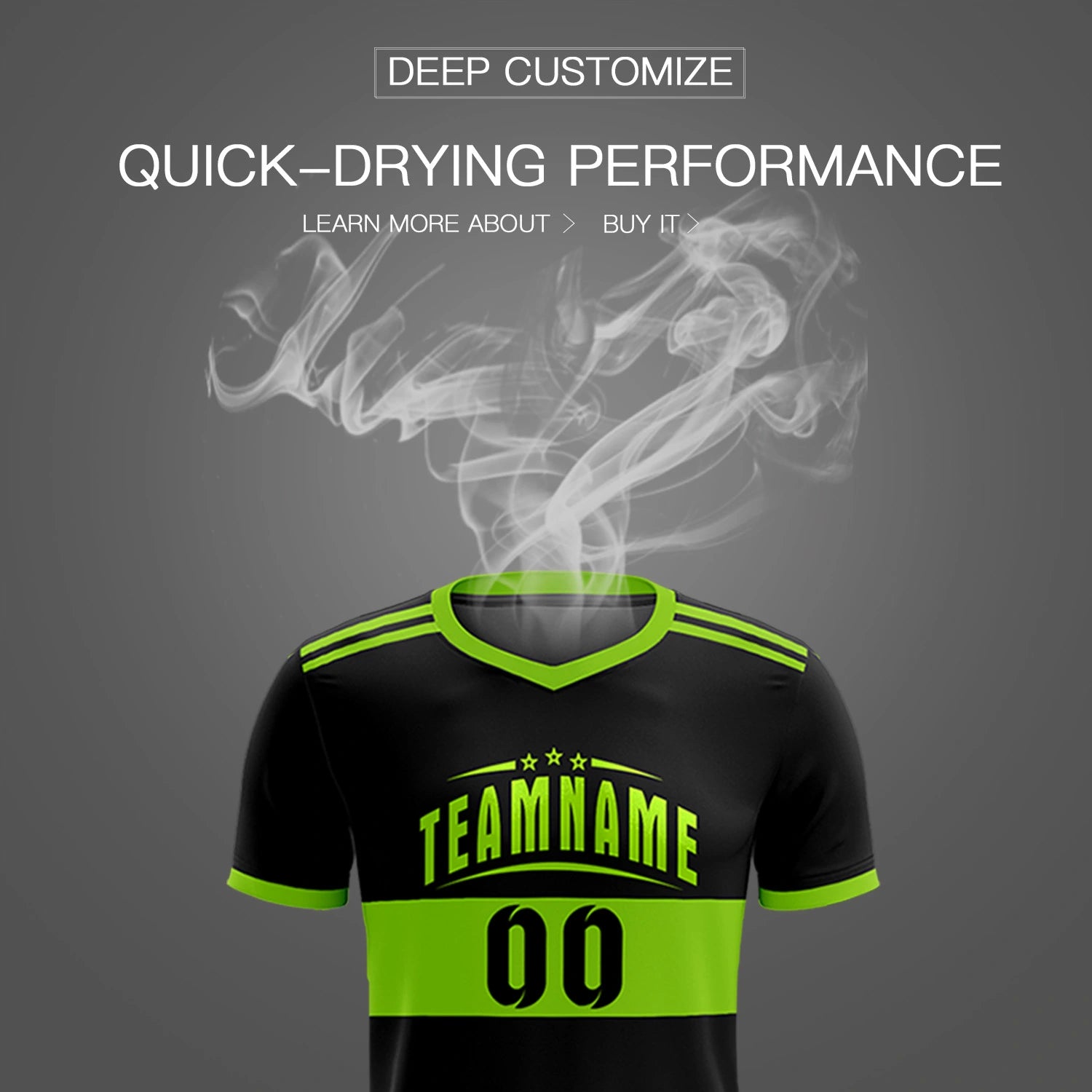 Custom Black-Neon Green Breathable Soccer Sets Jersey