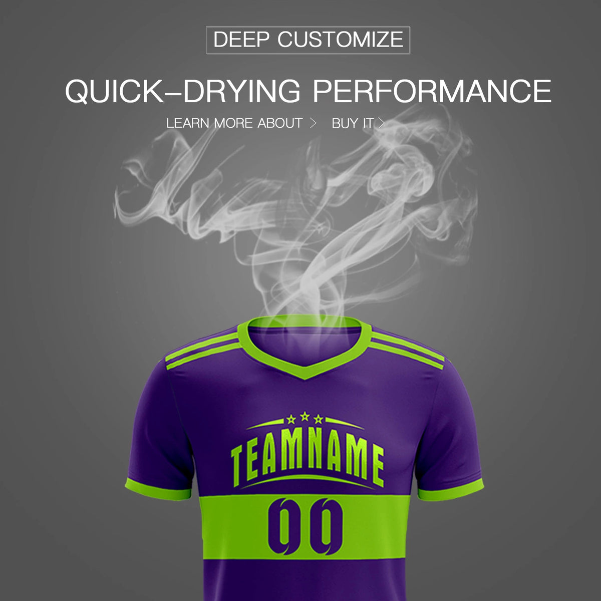 Custom Purple-Neon Green Breathable Soccer Sets Jersey
