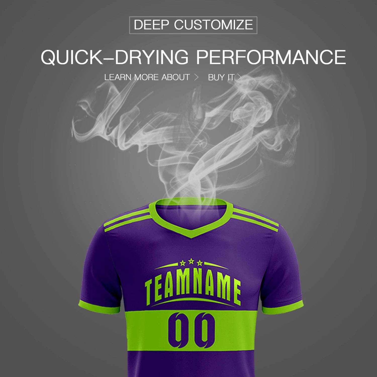 Custom Purple-Neon Green Breathable Soccer Sets Jersey