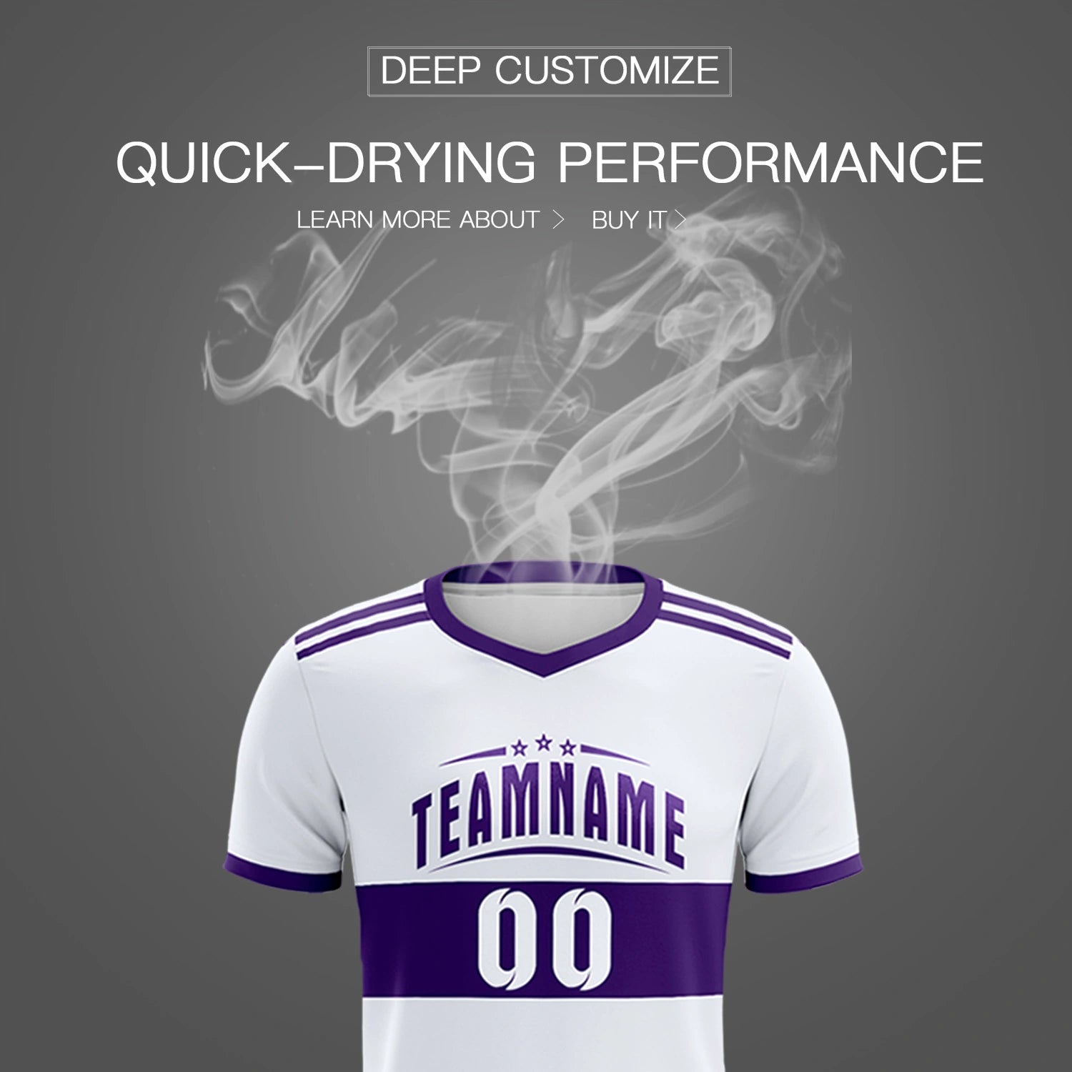 Custom White Purple Breathable Soccer Sets Jersey