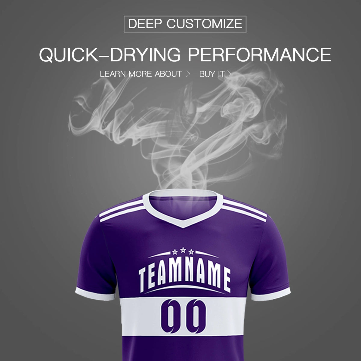 Custom Purple White Breathable Soccer Sets Jersey