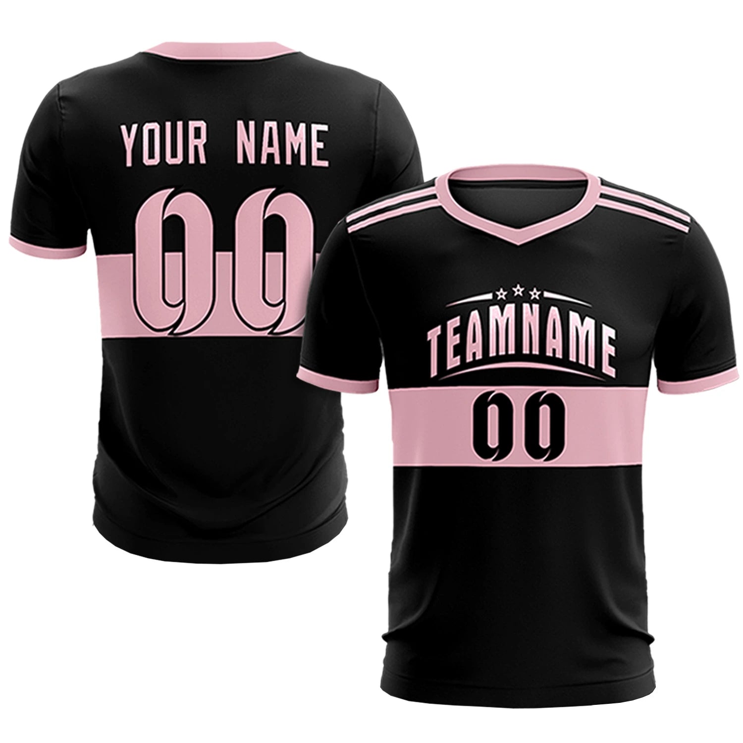 Custom Black-Light Pink Breathable Soccer Sets Jersey