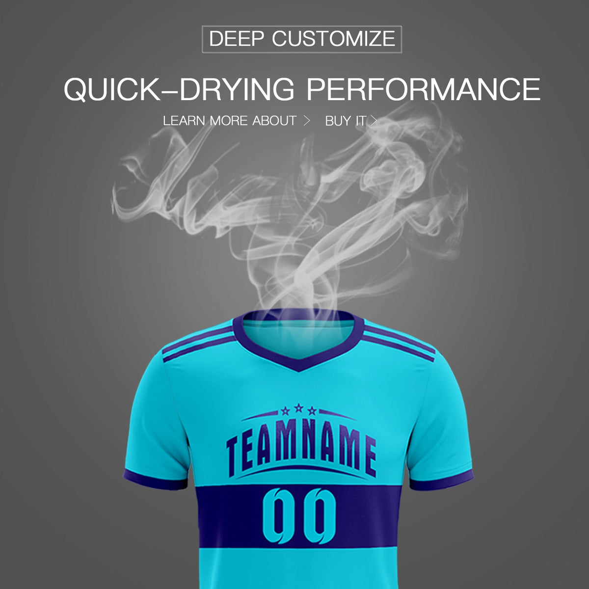 Custom Sky Blue-Black Breathable Soccer Sets Jersey