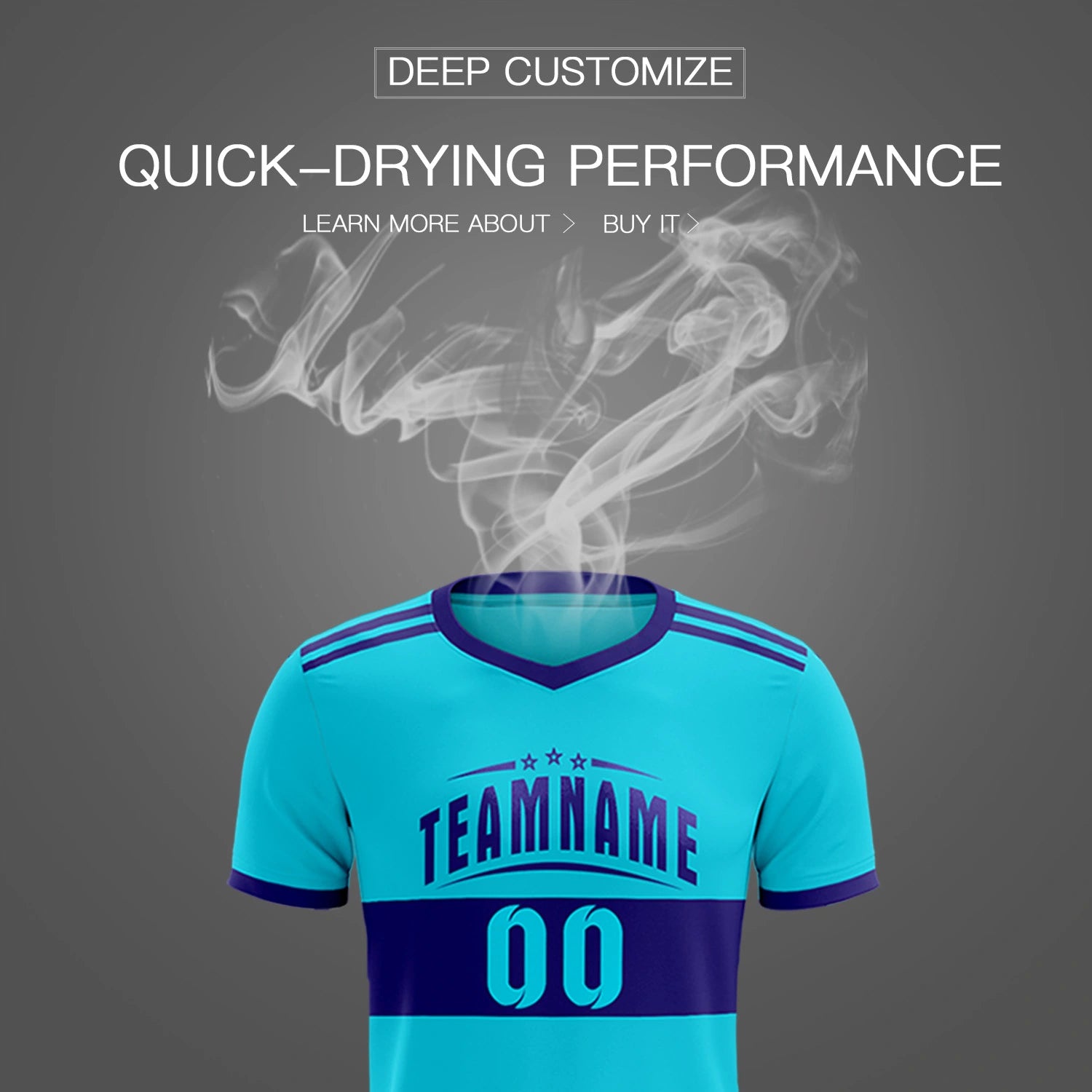 Custom Sky Blue-Black Breathable Soccer Sets Jersey