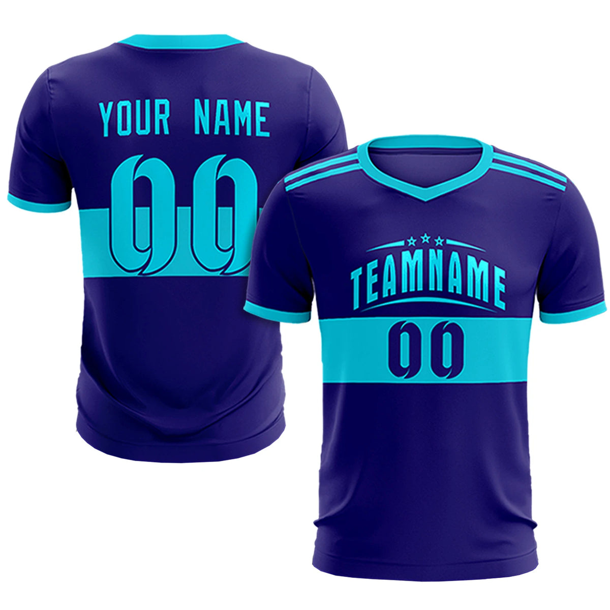 Custom Purple Black Breathable Soccer Sets Jersey
