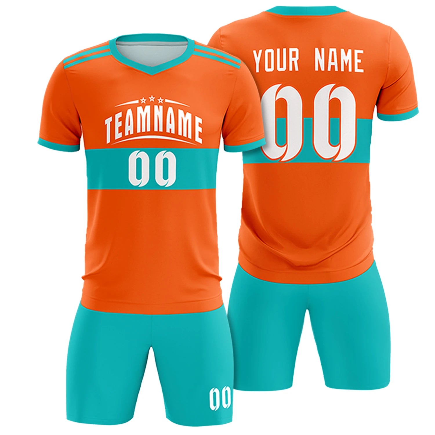 Custom Orange-Bright Green Breathable Soccer Sets Jersey