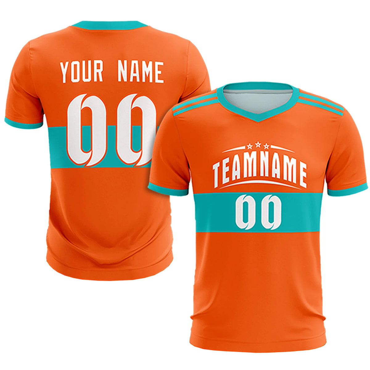 Custom Orange-Bright Green Breathable Soccer Sets Jersey