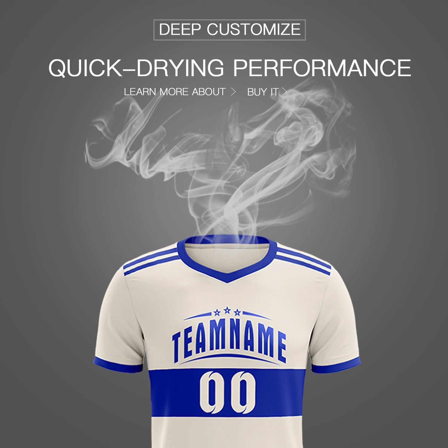 Custom Khaki-Royal Blue Breathable Soccer Sets Jersey