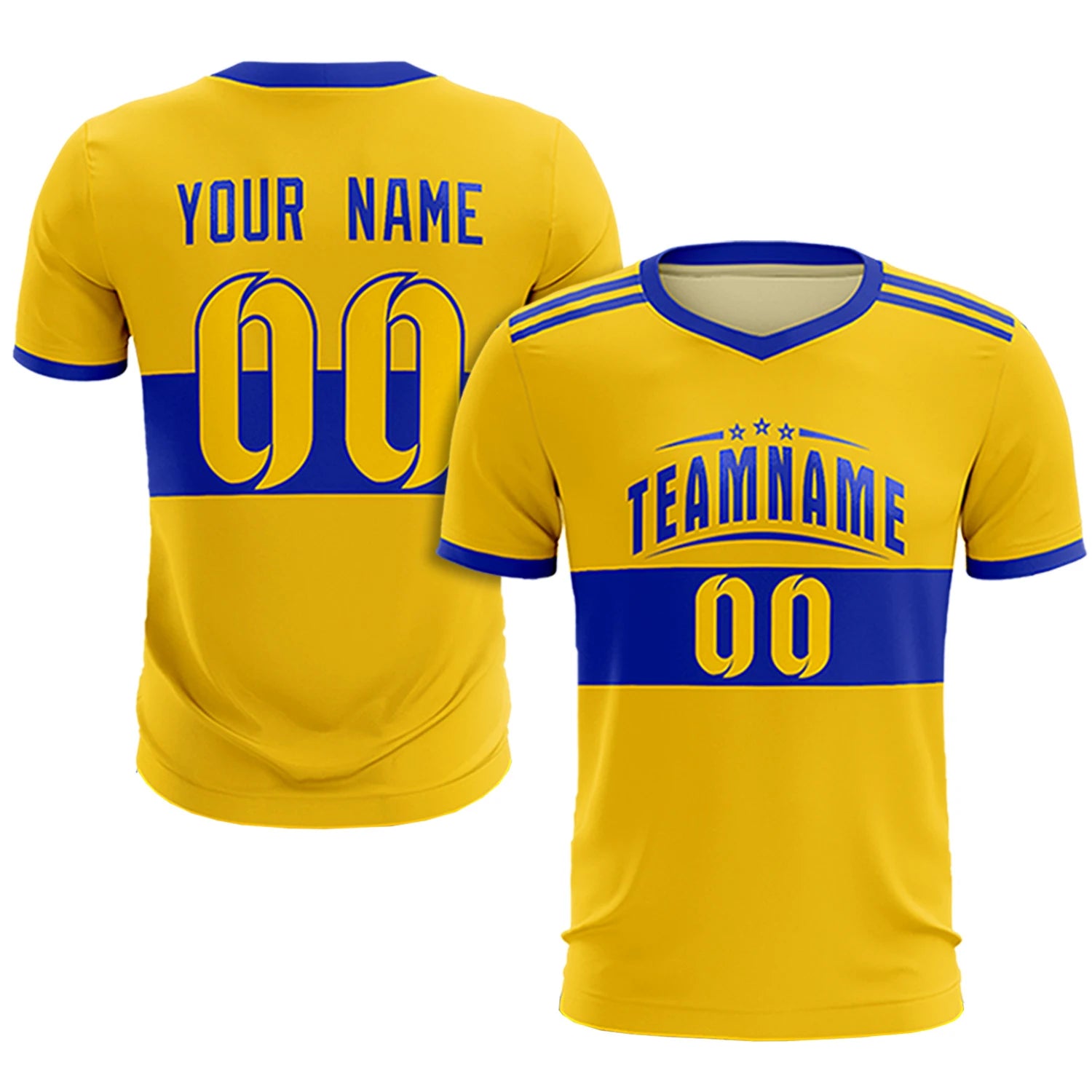 Custom Gold01-Royal Blue Breathable Soccer Sets Jersey