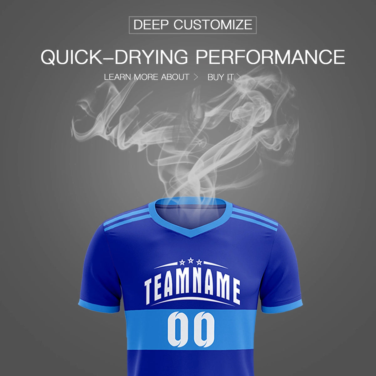 Custom Royal Blue-Powder Blue Breathable Soccer Sets Jersey