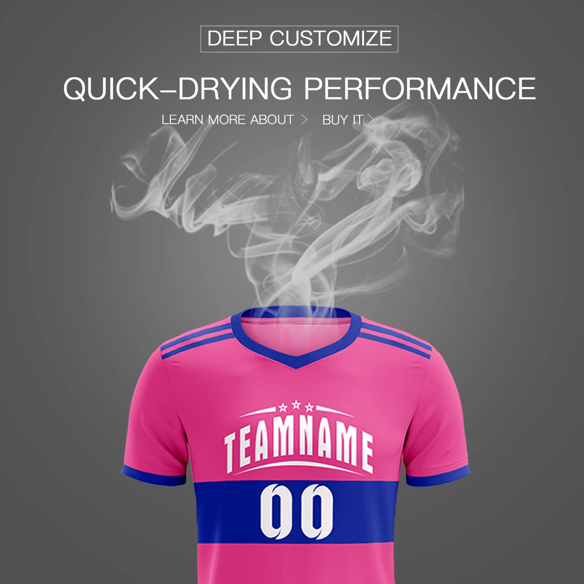 Custom Pink-Royal Blue Breathable Soccer Sets Jersey