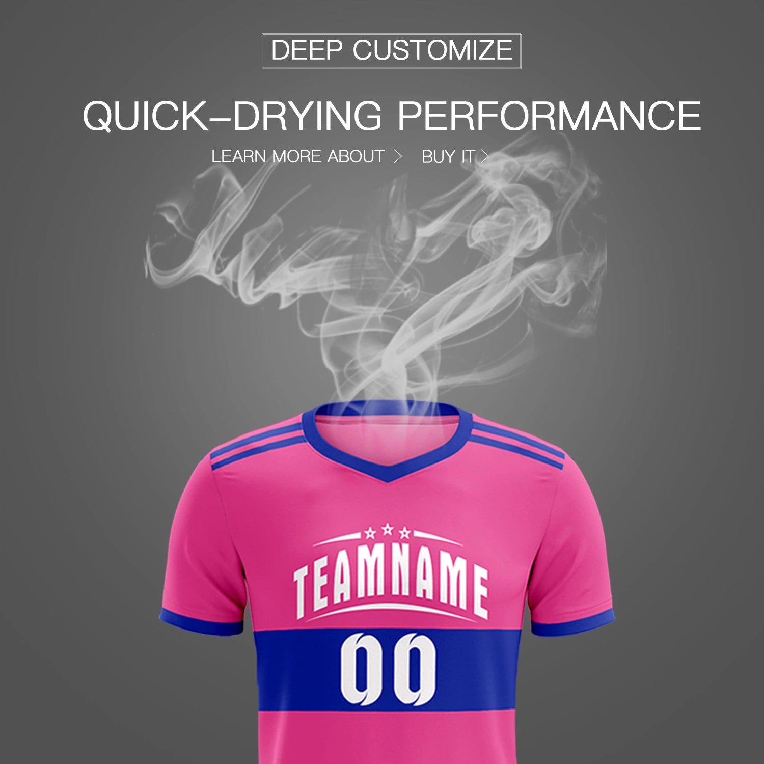 Custom Pink-Royal Blue Breathable Soccer Sets Jersey
