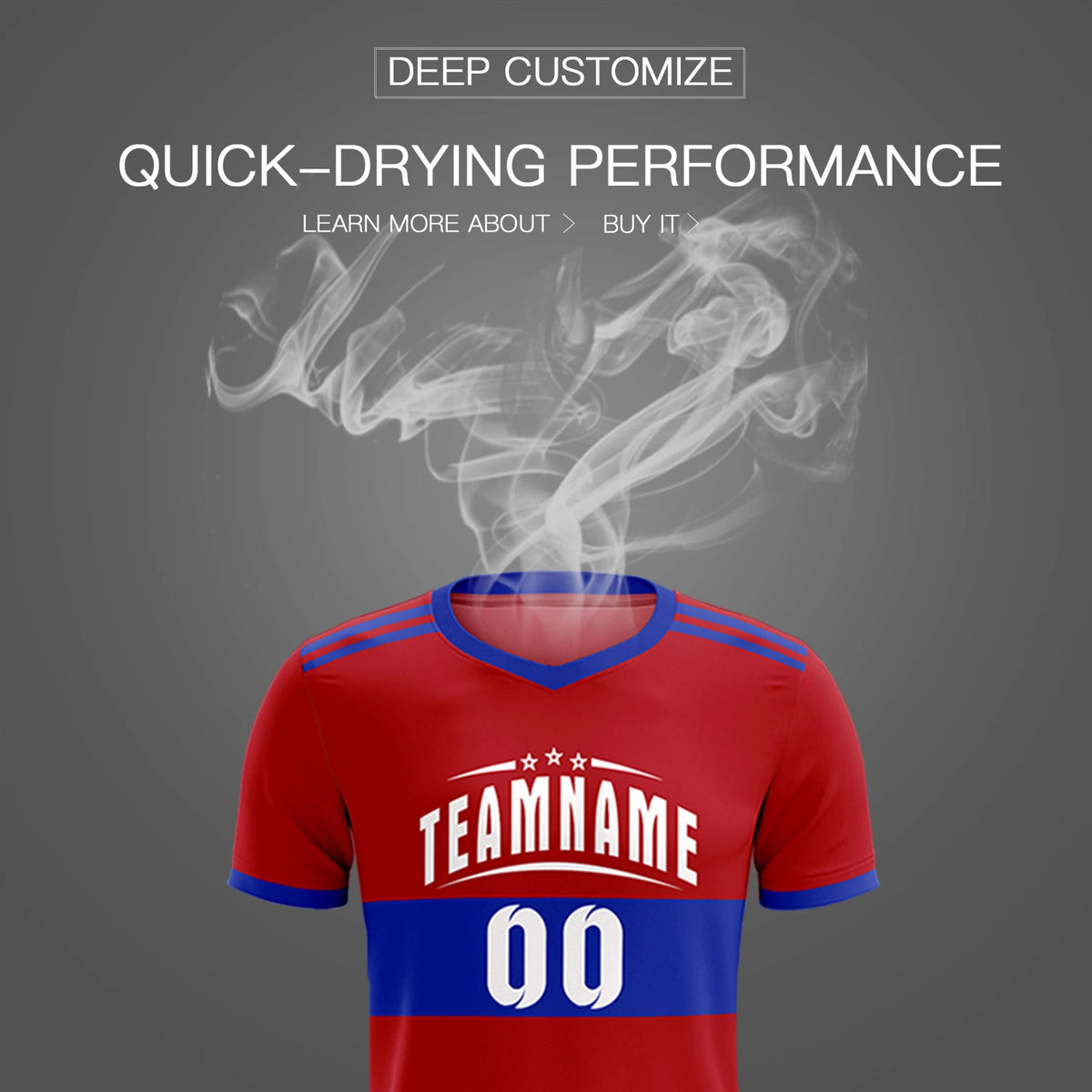 Custom Red-Royal Blue Breathable Soccer Sets Jersey