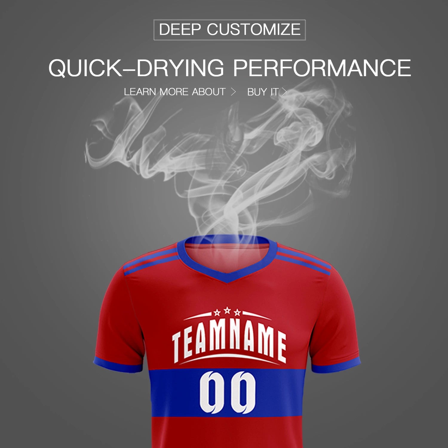 Custom Red-Royal Blue Breathable Soccer Sets Jersey
