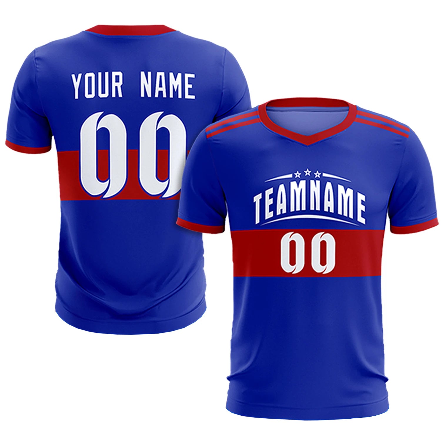 Custom Royal Blue-Red Breathable Soccer Sets Jersey