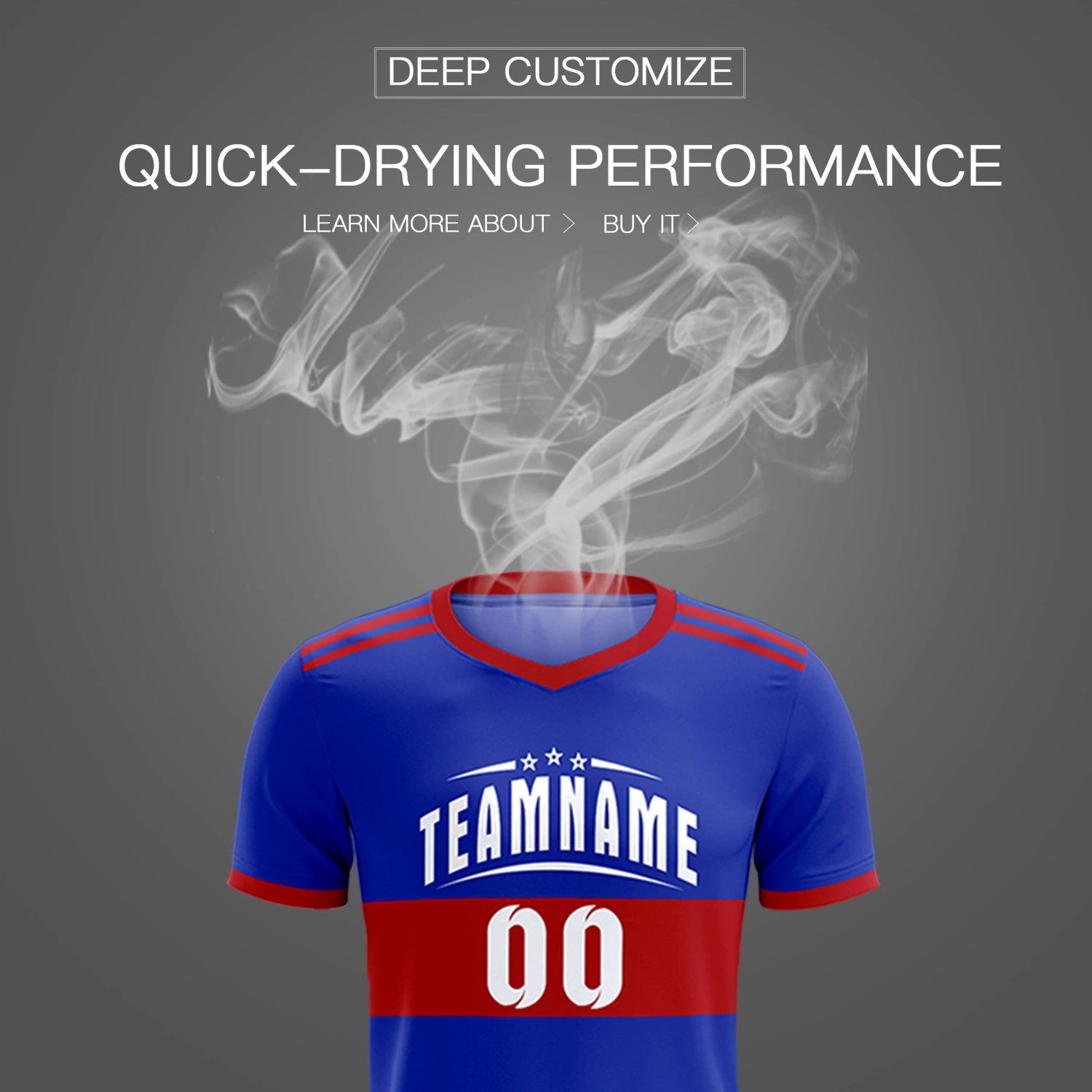 Custom Royal Blue-Red Breathable Soccer Sets Jersey