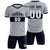 Custom Gray Navy Breathable Soccer Sets Jersey