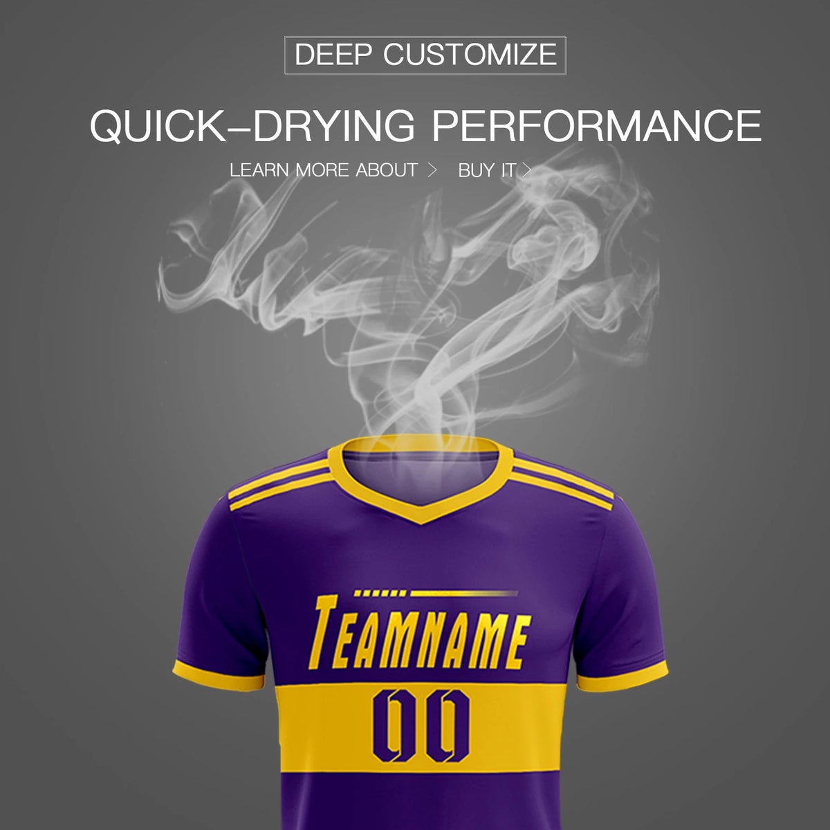 Custom Purple-Gold 01 Breathable Soccer Sets Jersey