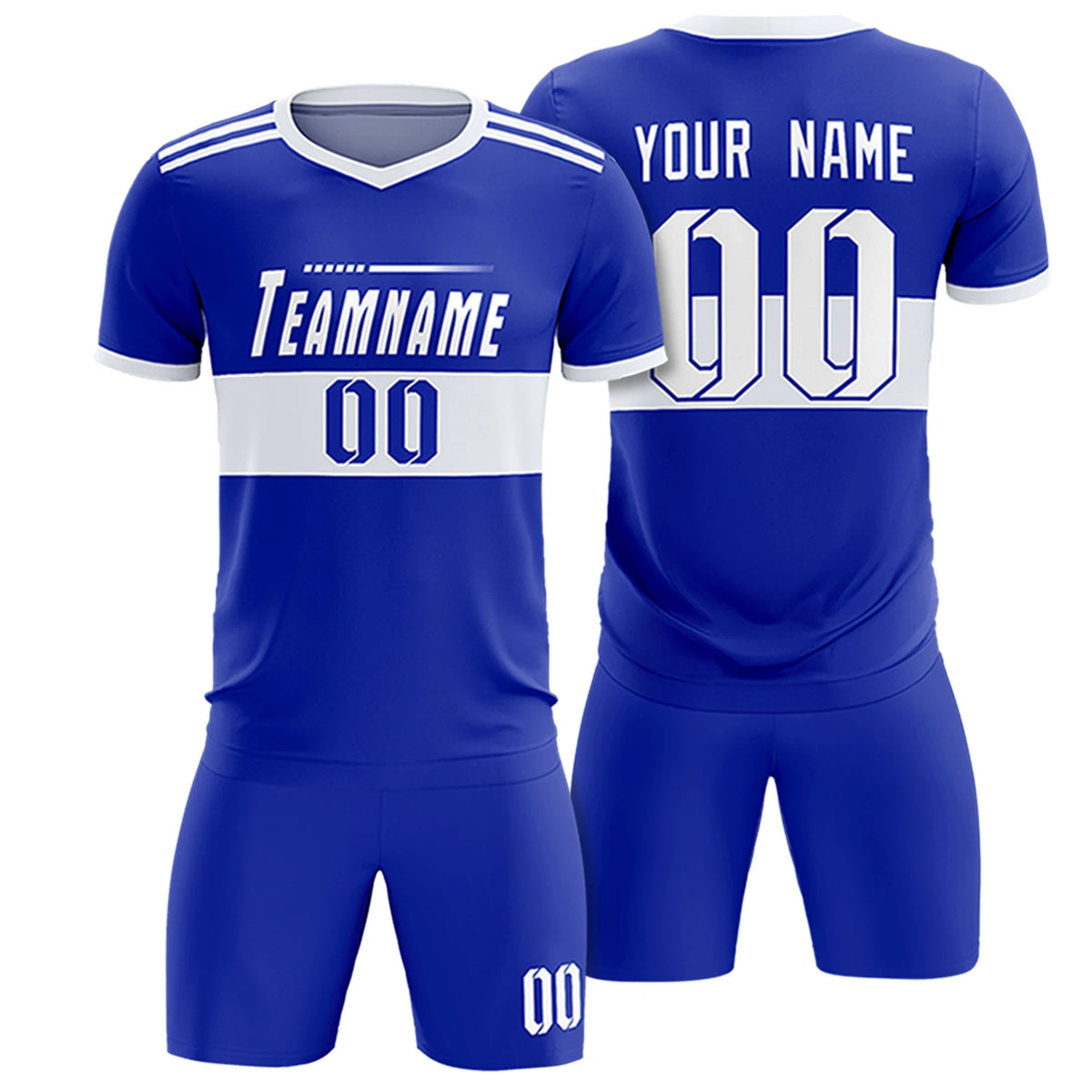 Custom Royal Blue-White Breathable Soccer Sets Jersey
