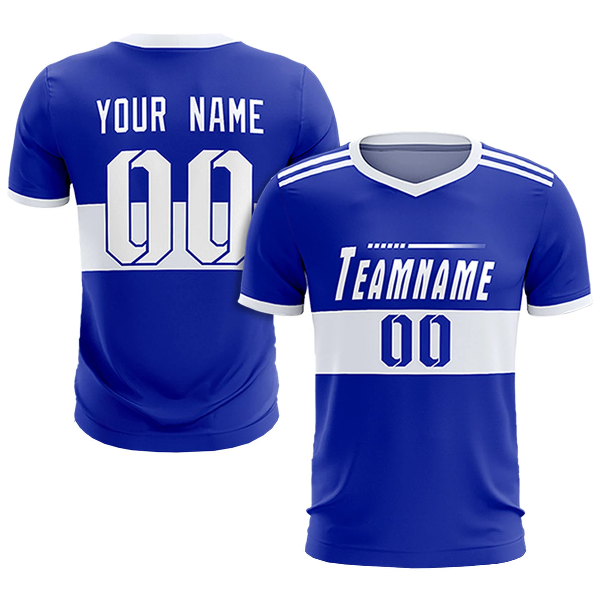 Custom Royal Blue-White Breathable Soccer Sets Jersey