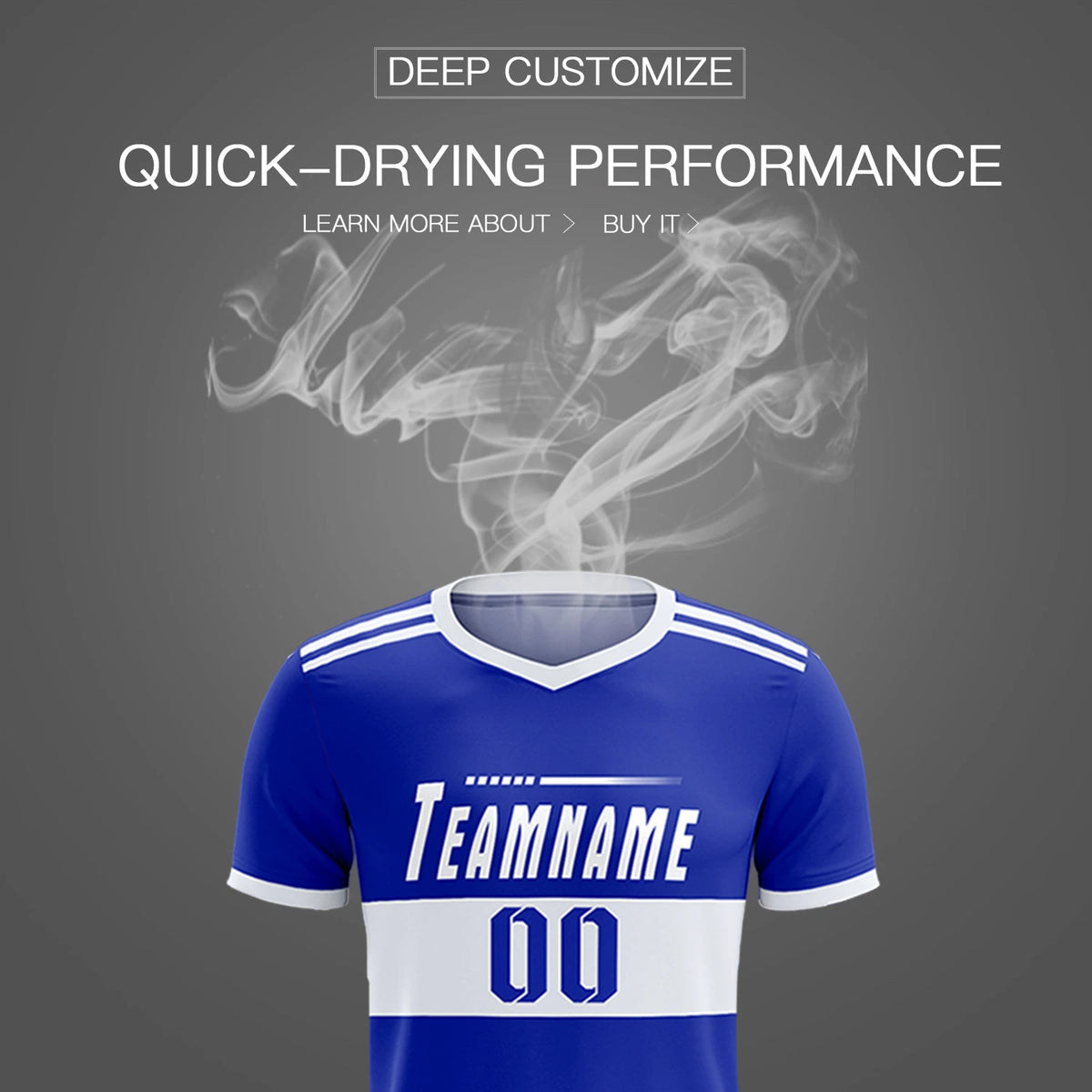 Custom Royal Blue-White Breathable Soccer Sets Jersey